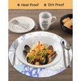 thumbnail image 3 of 13 Inch Round Placemats Set of 4, Coastal Purple Non Slip Heat Insulation PP Table Mats, Ocean Coral Starfish Jellyfish Seahorse Washable Place Mats for Kitchen Dining Party Table Decor, 3 of 7