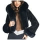 thumbnail image 2 of Chaqueta de invierno con capucha para mujer, cálida y con parches de ry, color liso, 2 of 7