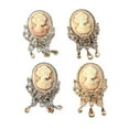 thumbnail image 2 of simhoa 4pcs Crystal Rhinestone Pearl Embellishments Scarf Decorations Brooch Button 33x59mm floral crystal oval, 2 of 8