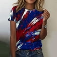 thumbnail image 2 of Mode Femme Été Décontracté Imprimé Col Rond Manches Courtes T-Shirt Blouse Deals Chaud, 2 of 5