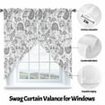thumbnail image 3 of Pastoral Flower Swag Curtain Valance for Windows, Dark Grey Flower Farm Vintage Linen Texture Window Treatments Short Swag Topper for Kitchen Windows Bathroom Bedroom, 36"x45", 3 of 8