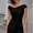 Black, variant on Hulanddfd Women's Tops Fashion Off-Shoulder Crossover V-Neck Asymmetric Top White Size 2XL