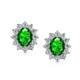 thumbnail image 2 of Bling Jewelry Womens Traditional Bridal CZ Halo Oval Stud Clip-On Earrings for Non-Pierced Ears, 2 of 6
