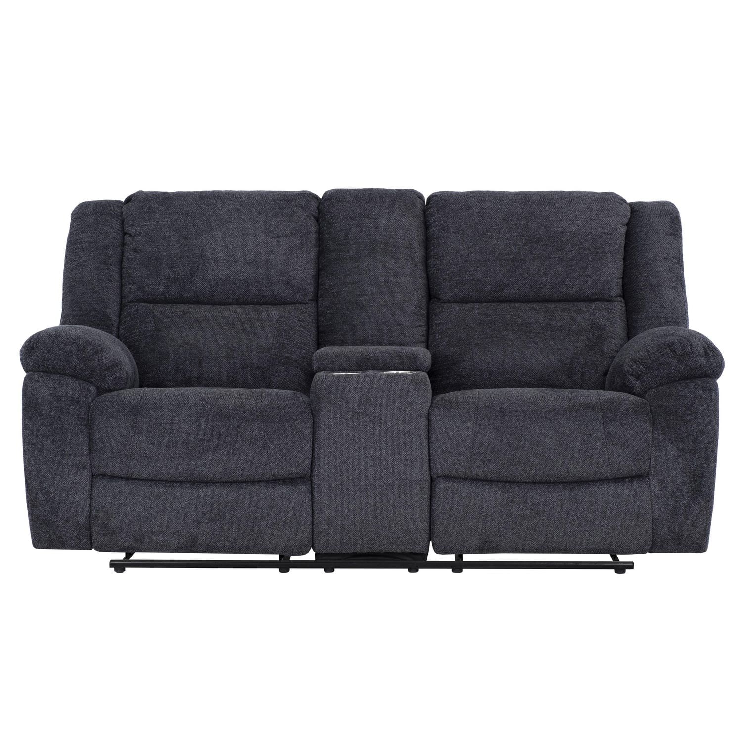 Primo Arthur Canapé 2 places inclinable 76 pouces avec console porte-gobelets, coussins moelleux, revêtement durable, structure solide, design moderne, inclinaison facile