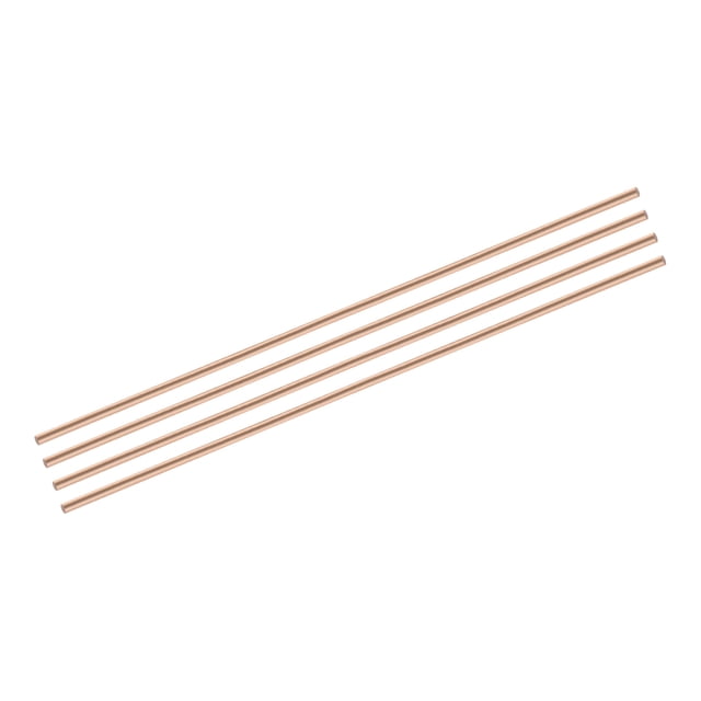Uxcell Pure Copper Round Rod Diameter Length Solid Copper Rod Lathe Bar Stock for Metal Craft 5 x 300mm 4pcs