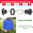 thumbnail image 2 of PVC Bulkhead Fitting 3/4 Inch with Plugs,Garden Hose Adapter with Clamp Kit,Water Tank Connector,Thru-Bulk Pipe Fitting, 2 of 7