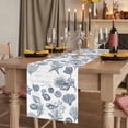 thumbnail image 3 of Navy Blue Coastal Cotton Linen Table Runner for Dining Kitchen, Nautical Starfish Coral Shell Ocean Summer Wedding Outdoor Party Tablerunners, Dresser Scarf Coffee Tablecloth Runners 13x70 Inches, 3 of 9