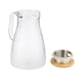 thumbnail image 3 of Botella de agua fría, tetera, 1,5 l, mango cómodo, fácil de limpiar, con tapa de bambú, jarra para nevera para agua fría y caliente Claro, 3 of 9