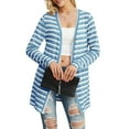 thumbnail image 3 of Cueply Womens Cardigan Long Sleeve lightweight Striped Open Front Casual Button Loose Knit Sweater, 3 of 6