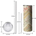 thumbnail image 5 of 20oz Pioneer Flower Floral Print Pattern Skinny Tumblers Stainless Steel Tumbler with Lid and Straw,Vacuum Insulated Double Wall Travel Tumbler Cups with Cleaning Brush for Coffee,Tea, 5 of 6