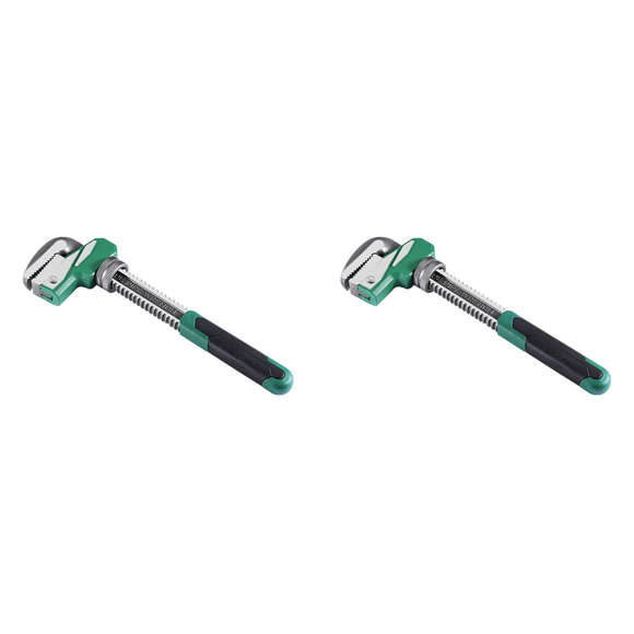 2X Plumbers Wrench F-Type Pipe Vise Wrench Multi-Functional Speed Wrench with Extension Right Angle