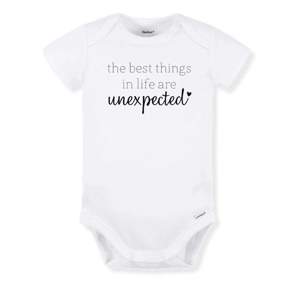 The Best Things In Life Are Unexpected Baby Bodysuit, Newborn Outfit, Baby Clothes, Gift for Children 0-3m White