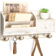 thumbnail image 1 of Key Holder Wall Mount Mail Organizer Wall Mount with Storage Hooks and Drawer for Modern Farmhouse Decor Mail Organizer Wall Mounted for Rustic Apartment Essentials (), 1 of 6