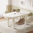 thumbnail image 6 of Tribesigns Oval Dining Table for 6 People, 63-Inch Modern Cream White Kitchen Table, Wood Dinner Table with Cylindrical Legs for Kitchen Dining Room, 6 of 16