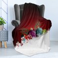 thumbnail image 4 of Christmas Soft Flannel Fleece Throw Blanket, Digitally Composed Xmas Pattern with Snowman with Scarf and Hat Baubles Flakes, Cozy Plush for Indoor and Outdoor Use, 60" x 80", Multicolor, by Ambesonne, 4 of 5