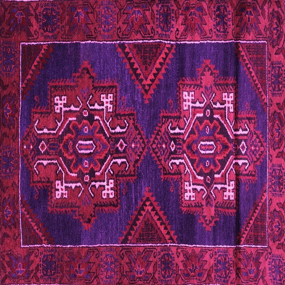 Ahgly Company Indoor Square Persian Pink Traditional Area Rugs, 7' Square