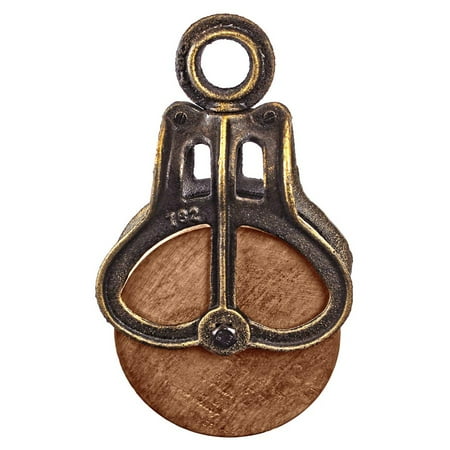 Heavy Duty Cast Iron Pulleys - Design Toscano Vintage Cast Iron and Wood Wheel Farm Pulley: Large