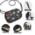 thumbnail image 3 of FORMRS Mini Crossbody Bag for Women Adjustable Shoulder Rope Travel Casual Phone Purse, Orange Checkered Pattern, 3 of 7