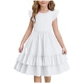 thumbnail image 2 of Vmvidoty Girls Summer Flutter Sleeve One-Piece Frock Dress White 12 Years, 2 of 9