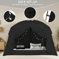 thumbnail image 5 of Bed Tents for Kids and Adult, Portable 100% Breathable and 93% Blackout Toddler Dream Play Tent, 3 Doors Big Privacy Space Sleeping Canopy for Floor or Twin Full Queen Sizes Bed (Black, Twin-Size), 5 of 8