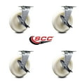 thumbnail image 2 of 8 Inch Nylon Swivel Caster Set with Ball Bearings and Brakes Service Caster, 2 of 2