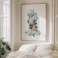 thumbnail image 6 of Zebra, Jungle Animals, Safari Animals, Blue Flowers, Boy Nursery - Illustration Watercolor Floral Animal Whimsical Botanical Unframed Wall Art Print 16 x 20 inches, 6 of 13