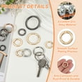 thumbnail image 3 of Uxcell Spring O Rings, Metal Round Clips Keyrings Snap Buckle Clasps for Keychains Bags Purses Straps Dog Leashes DIY Craft Light Gold 0.8 Inch, 3 of 7