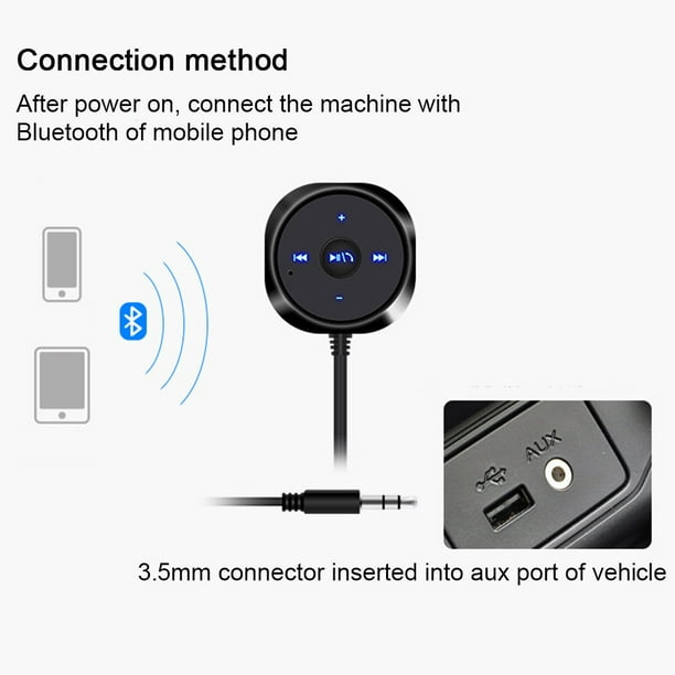 Kit Voiture Bluetooth Récepteur Bluetooth, Adaptateur Audio Mains Libres  Bluetooth 