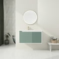 thumbnail image 3 of M optimized Bathroom Vanity with Ceramic Sink Top, Modern Wall-Mounted Floating Vanity Combo Storage Cabinet with Soft Close Door, for Bathroom Garden, 3 of 9