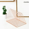 thumbnail image 5 of Magazine Rack Desk Organizer, TRIANU Metal File Holder for Desk Modern Office Organizer, Triangle Book Holder, Desk Folder Organizer, Desktop File Sorter, Gold, 5 of 7