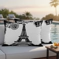 thumbnail image 5 of Outdoor Pillow Covers Vintage Black White Building Eiffel Tower Waterproof Pillow Cases 20x12 Set of 2, Retro Stamps Throw Pillow Cover Pillowcase for Patio Balcony Couch Garden, 5 of 9