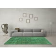 thumbnail image 3 of Ahgly Company Indoor Square Abstract Turquoise Blue Modern Area Rugs, 3' Square, 3 of 4