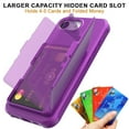 thumbnail image 4 of Compatible with iPhone 16e Wallet Phone Case,Back Flip Kickstand,With Card Holder(Store 4-5 Cards and Folded Money),Built-in Mirror,Heavy Duty Shockproof Anti-Scratch Phone Case,Darkpurple, 4 of 7
