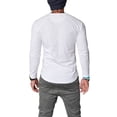 thumbnail image 3 of Paille Men Button Henley V Neck Tops Autumn Winter Fall Long Sleeve T-Shirt Tee, 3 of 3