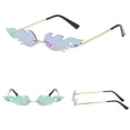 thumbnail image 2 of Gafas de Sol Unisex NikouMX con Llama Onduladas Sin Montura Estrechas de Lujo, 2 of 8