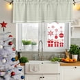 thumbnail image 5 of Farmhouse Sage Green White Striped Curtain Valances for Windows, Kitchen Valance Window Treatments Panel 2 Pack, Modern Stripes Rod Pocket Short Curtains for Bathroom Bedroom 54 x 18 Inch, 5 of 8