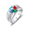 thumbnail image 4 of Custom Configurator Mementos USA Sterling Silver Mother's Family Rings for Women 4 Birthstones Names, 4 of 6