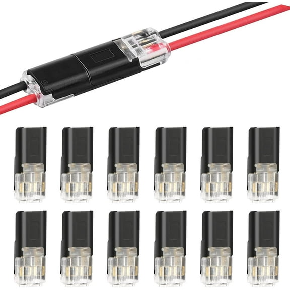 Double-Wire Plug-in Connector with Locking Buckle, New Quick-Clip Fasteners Multi-Purpose Snap-On Blocks for Strip Lights DIY Crafting, for Home and Lighting Projects