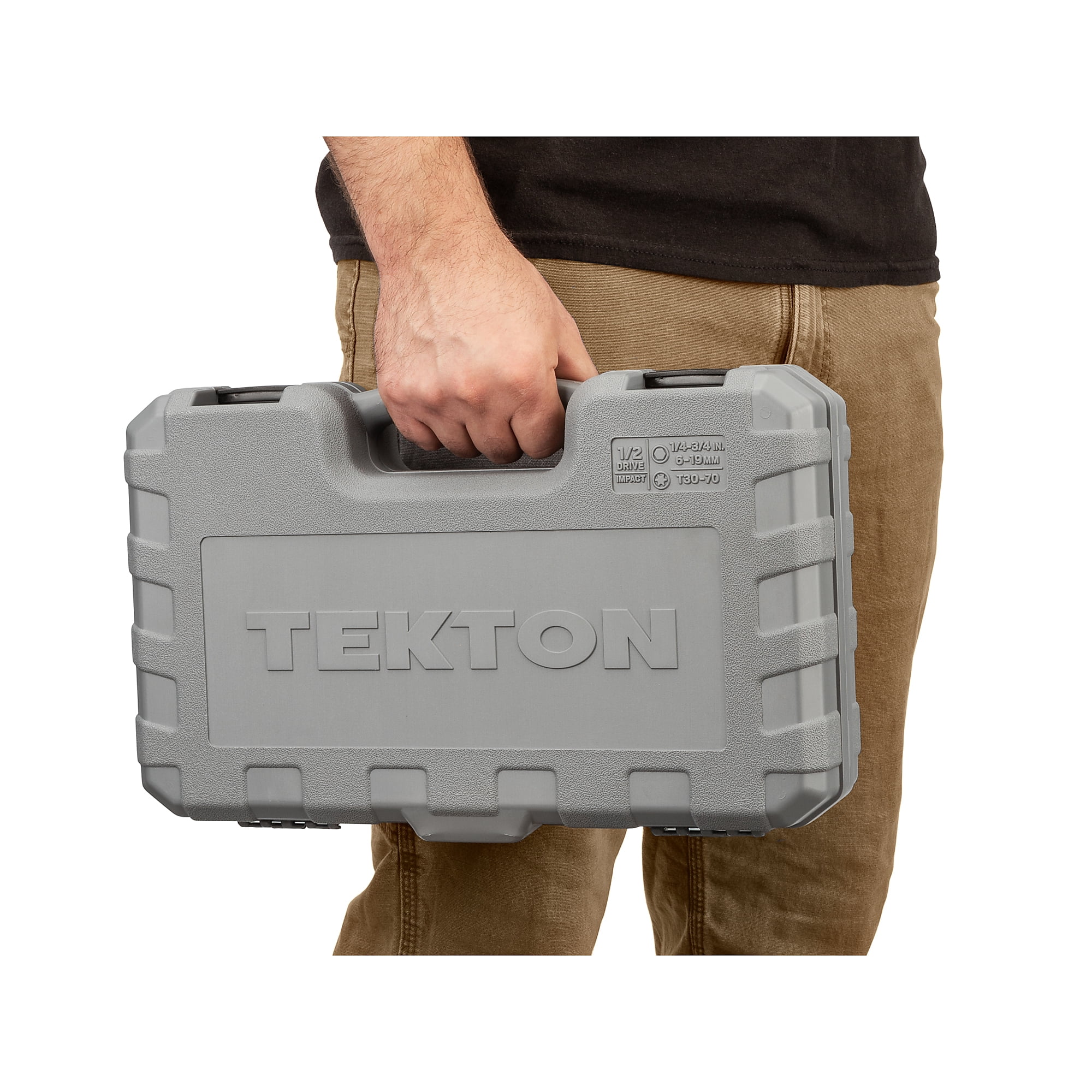 TEKTON 1/2 Inch Drive Hex/Torx Impact Bit Socket Set, 32-Piece (1/4-3/4 in., 6-19 mm, T30-T70) | SIB92312