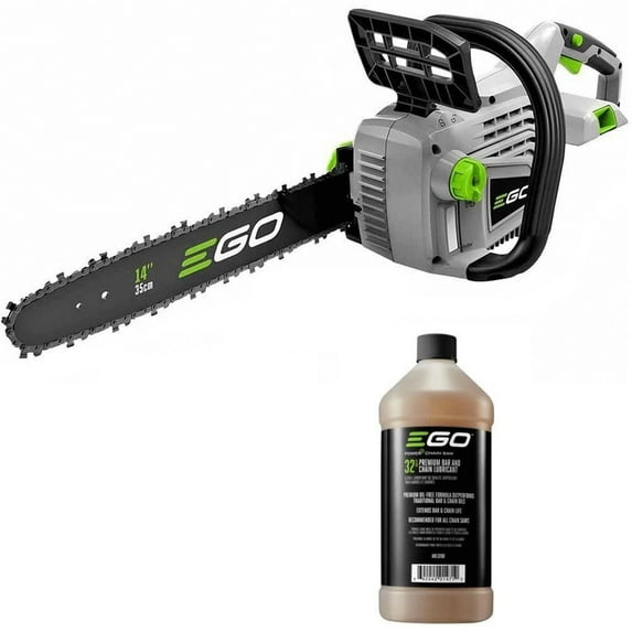 Restored Ego Power+ 14 Inch Chain Saw (Bare Tool) And 32 Oz Lubricant Reconditioned Bundle (Refurbished)