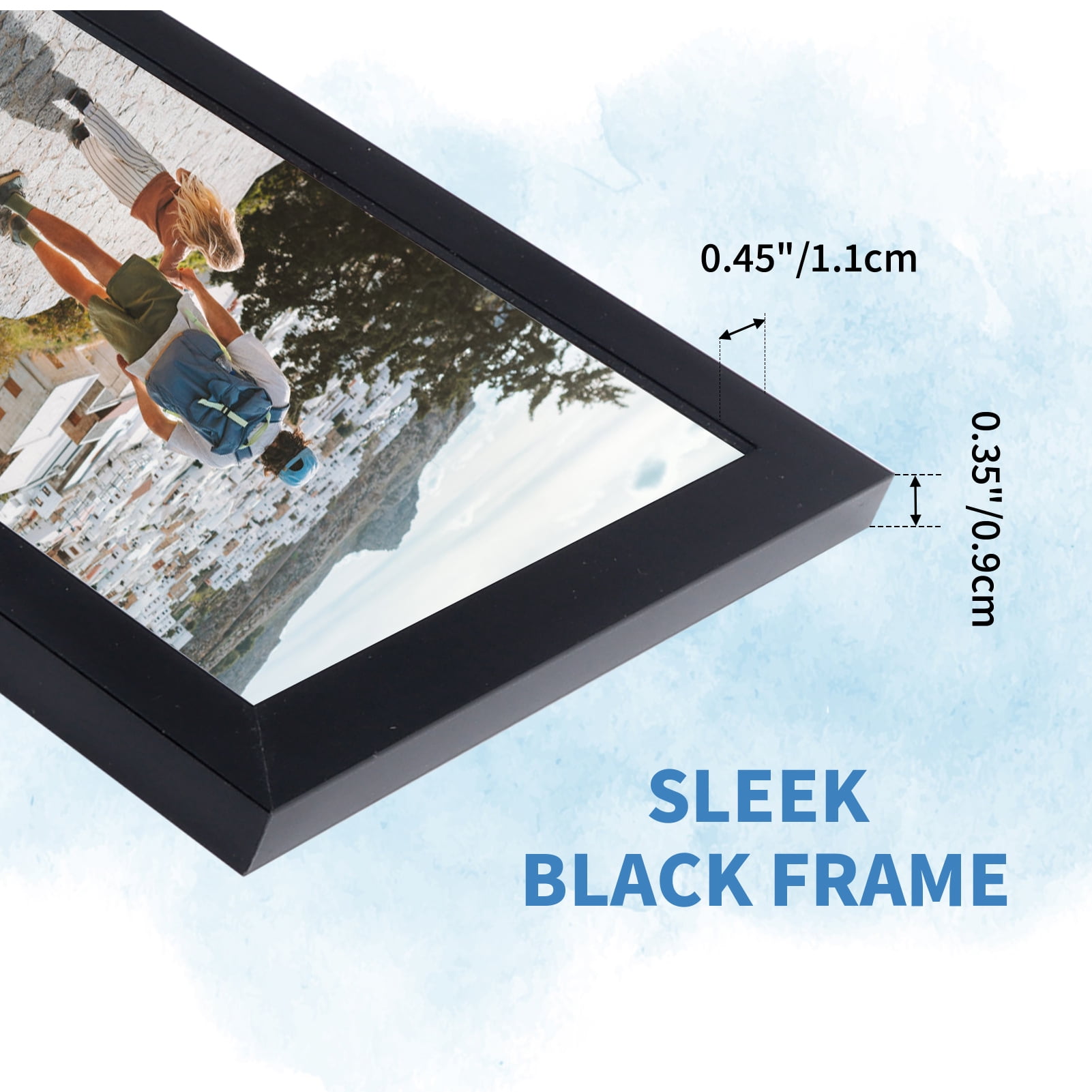 18 Pack 5x7 Picture Frame, Multi Black 5 by 7 photo Frames Set for Wall Mounting and Tabletop, Gift for Father 's Day
