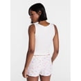 thumbnail image 3 of No Boundaries Cloud Core Sleepwear Tank Top and Shorts Sleep Set, 2-Piece, Women's XXS-3X, 3 of 5