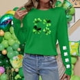 thumbnail image 6 of Erwazi Women's St Patrick's Day T-Shirt Green Long Sleeve Crewneck Shamrock Tees Tops, 6 of 6