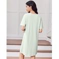 thumbnail image 5 of Ekouaer Cotton Nightgowns for Women Oversized Sleepshirt Tshirt Night Gown Short Sleeve Night Shirt Casual Soft Sleepwear, 5 of 6
