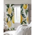 thumbnail image 3 of Yellow Lemon Blackout Curtains, Light Blocking Print Window Curtains, Country Fruit Floral Watercolor Green White Thermal Insulated Window Drapes for Living Room 2 Panels, 55"W x 39"L, 3 of 9