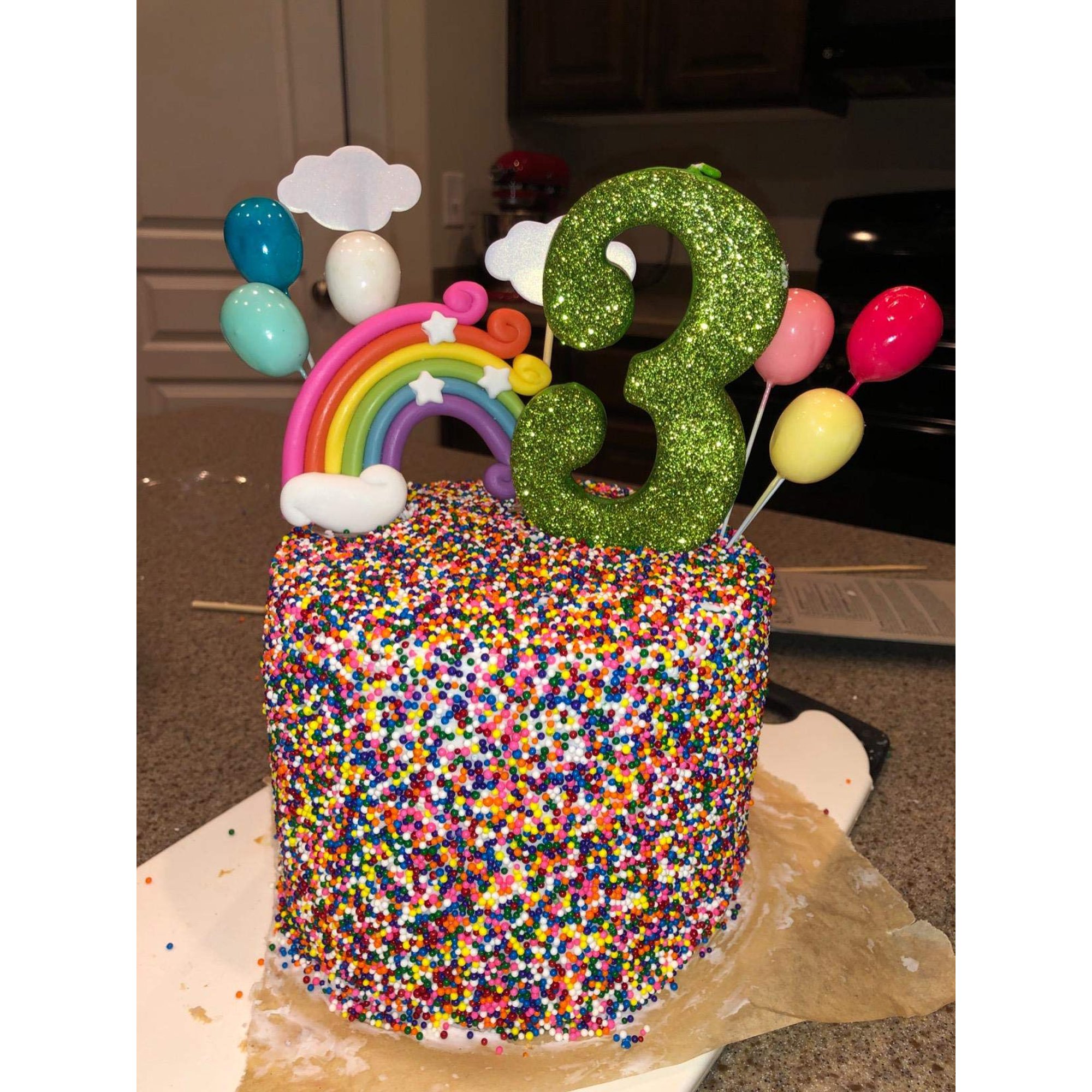Palksky Colorful Rainbow Cake Topper Wedding Cake Flags Cupcake Picks Set Include Cloud Balloon Moon Stars Boy Girl Kid Birthday Baby Shower Party Baking Decoration Supplies Walmart Canada