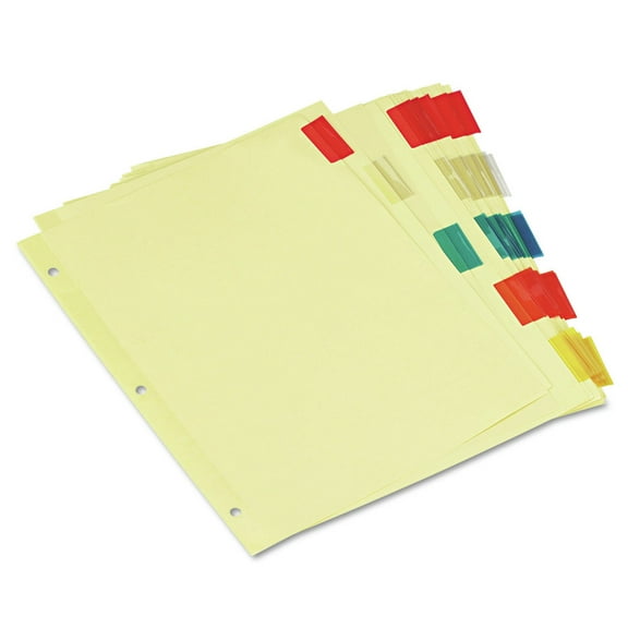 Universal Economical Insertable Index, Multicolor Tabs, 5-Tab, Letter, Buff, 6 Sets/Pack -UNV21870