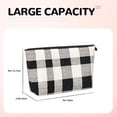 thumbnail image 3 of Leather Travel Bag Wash Bag Makeup Bag Storage Bag 7×5×2.4in For Daily Carrying And Short Trip White Buffalo Plaid Check Tartan Scotland_1, 3 of 8