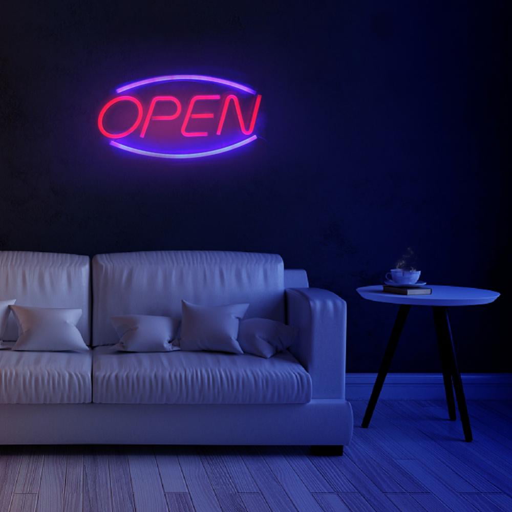 Open Vertical Bar Club Shop Business Dual Color LED Neon Sign Blue & Red 8.5 x 12 st6s23-i2198-br