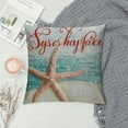 thumbnail image 2 of Embroidered Salty Kisses Starfish Wishes Petite Size Accent Throw Pillow Decorative  Beach Inspirational Quote Ocean Coastal Small Throw Accent Seashore Pillow Decor Decoration, 2 of 5